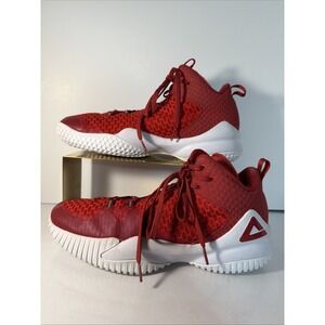 PEAK Basketball Shoes Red White Mid Top Mens Size 12 Athletic Sneakers Wiggins